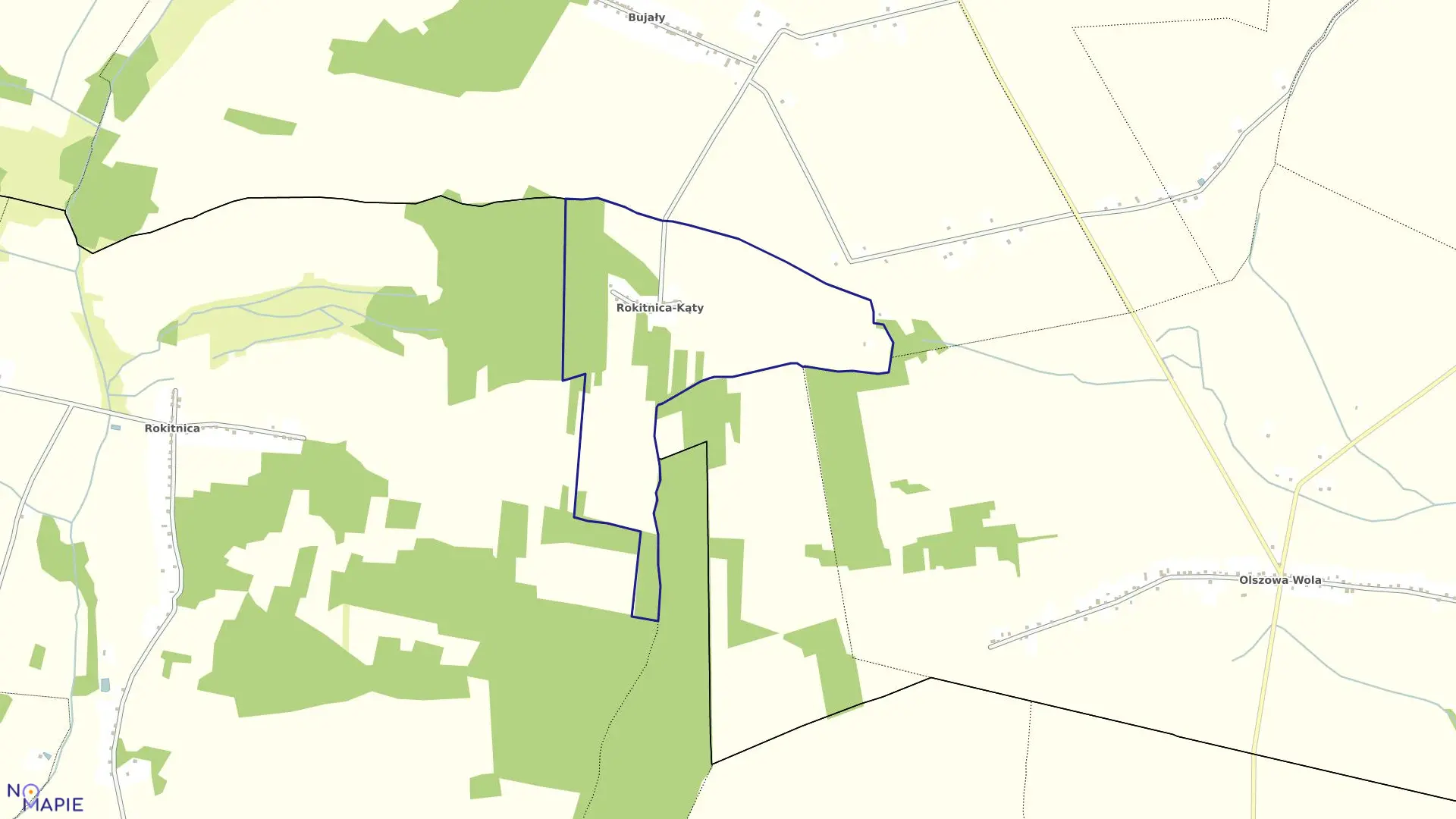 Mapa obrębu ROKITNICA - KĄTY w gminie Sadkowice